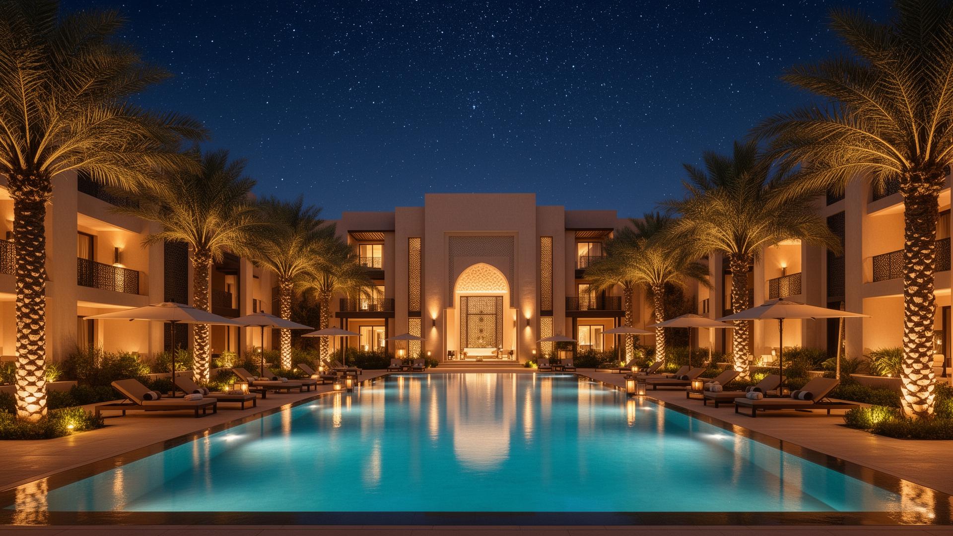 Luxusní resort v noci